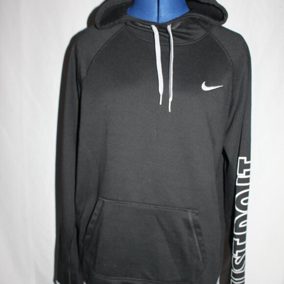 Nike Just Do It Dri Fit Fleece Hoodie Women's Med Black Cabincore Gorpcore Cozy - Picture 1 of 10